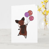 Okapi vliegt met ballonnen op zoete dieren kaart (Gele Bloem)