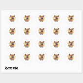 Okapi Waldgiraffe Zebra Kawaii Okapis Sweet Ronde Sticker (Vel)