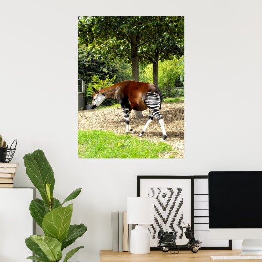 Okapi weglopend poster (Thuiskantoor)