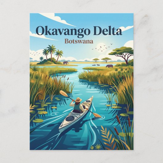Okavango Delta Botswana Briefkaart (Voorkant)