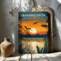 Okavango Delta Botswana Canvasprint Afrikaanse Kun