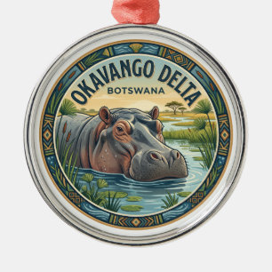 Okavango Delta Maun Botswana Reis Souvenir Metalen Ornament