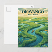 Okavango Delta, Maun, Noord-West Briefkaart (Voorkant / Achterkant)