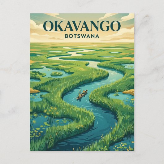 Okavango Delta, Maun, Noord-West Briefkaart (Voorkant)