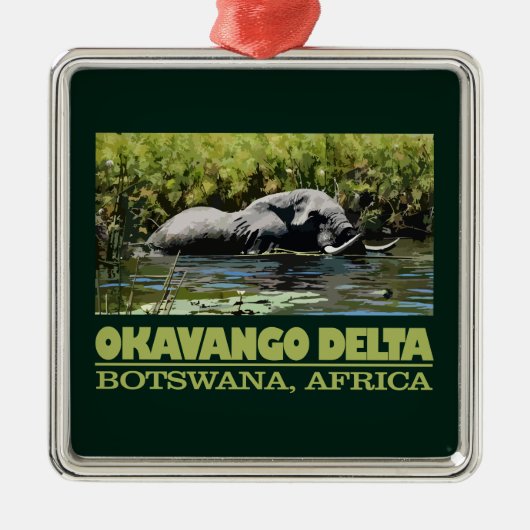 Okavango Delta Metalen Ornament (Voorkant)