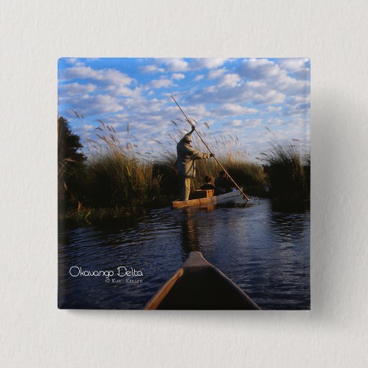 Okavango Delta Vierkante Button 5,1 Cm (Voorkant)