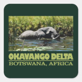 Okavango Delta Vierkante Sticker (Voorkant)