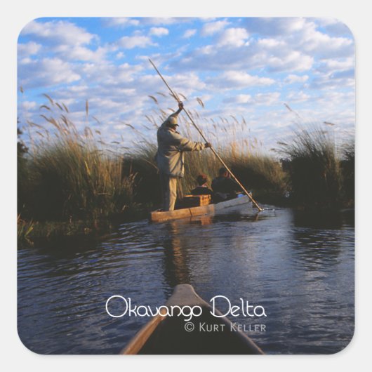 Okavango Delta Vierkante Sticker (Voorkant)
