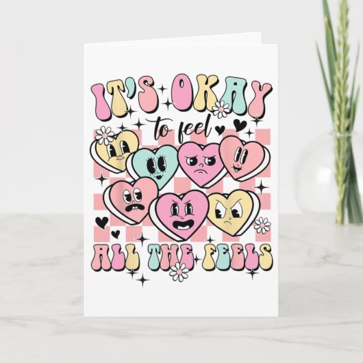 Okay To Feel All The Feels School Counselor Mental Kaart (Voorkant)