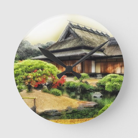 Okayama Japan Temple Ronde Klok (Voorkant)