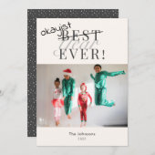 Okayest Jaar Ooit Grappig Witte Foto Vakantie Kaar Feestdagenkaart (Voorkant / Achterkant)