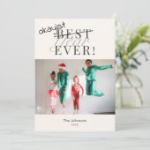 Okayest Jaar Ooit Grappig Witte Foto Vakantie Kaar Feestdagenkaart (Staand voorkant)