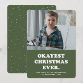 Okayest kerstmis ooit grappige groene feestkaart feestdagenkaart (Voorkant / Achterkant)