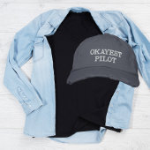 'OKAYEST Pilot', grappig, luchtvaart grap, geperso Geborduurde Pet