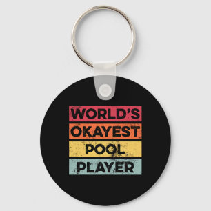Okayest Pool Player Funny Pool Billiards Mannen va Sleutelhanger