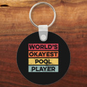 Okayest Pool Player Funny Pool Billiards Mannen va Sleutelhanger (Voorkant)