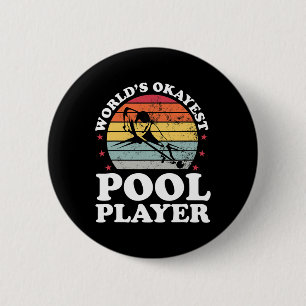 Okayest Pool Player Grappige Biljart Lover Pa Fath Ronde Button 5,7 Cm