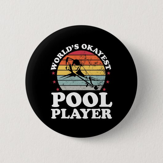 Okayest Pool Player Grappige Biljart Lover Pa Fath Ronde Button 5,7 Cm (Voorkant)