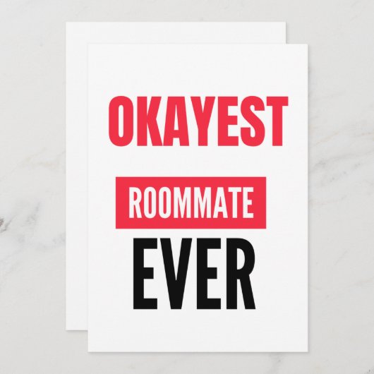 OKAYEST ROOMMATE OOOIT FEESTDAGENKAART (Voorkant / Achterkant)