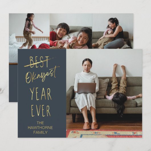 Okayest Year 2020 Custom Christmas Photo Feestdagenkaart (Voorkant / Achterkant)