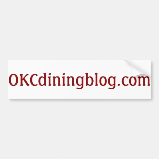 OKCdiningblog.com geen fluff Bumpersticker (Voorkant)