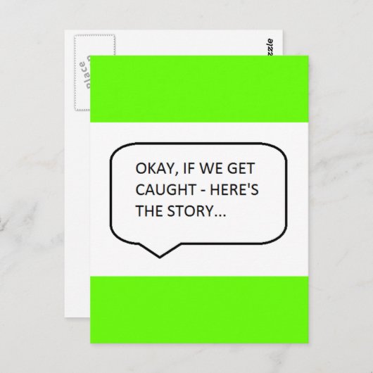 OKÉ, ALS WE KOMEN, IS HIER HET VERHAAL HUMO. BRIEFKAART (Voorkant / Achterkant)