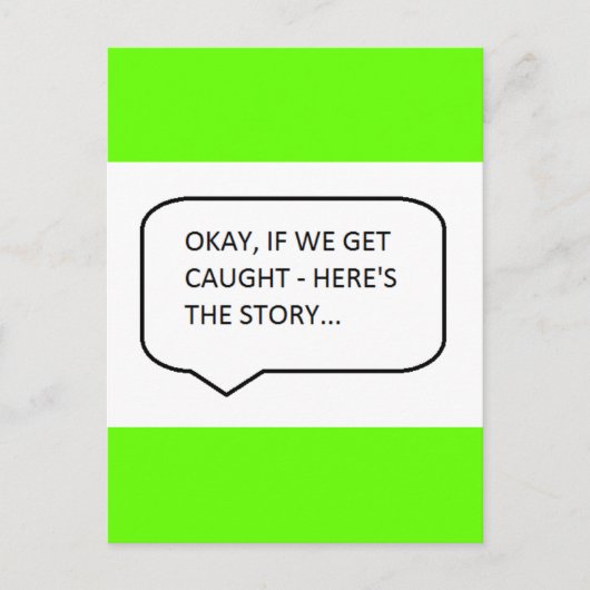 OKÉ, ALS WE KOMEN, IS HIER HET VERHAAL HUMO. BRIEFKAART (Voorkant)