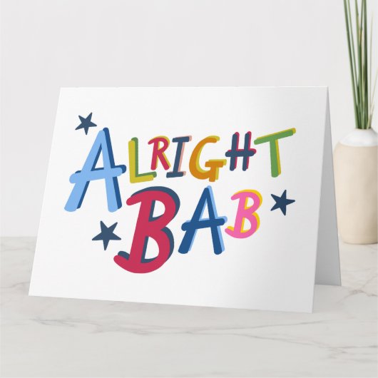 Oké Bab Black Country Words Greetings Kaart (Voorkant)