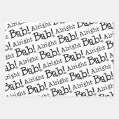 Oké Bab. Laten we terugpakken! Set vn 3 Inpakpapier Vel (Voorkant 3)