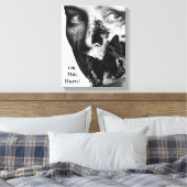 Oké, dit doet pijn! Zwart & Wit Canvas Afdruk (Insitu (Slaapkamer))