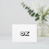 Oké, een moderne zwarte witte kaart. advieskaart (Staand voorkant)