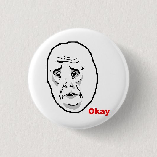 Oké Guy Rage Face Meme Ronde Button 3,2 Cm (Voorkant)
