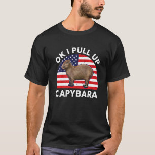 Oké, ik trek Capybara US American Flag Mannen Wome T-shirt
