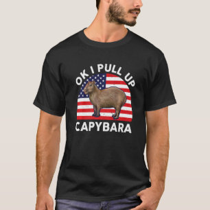 Oké, ik trek Capybara US American Flag Mannen Wome T-shirt