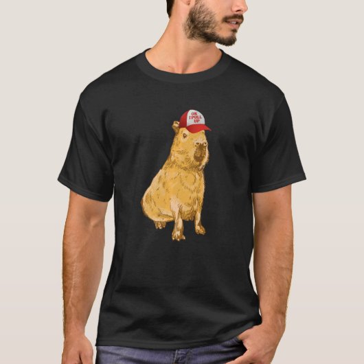 Oké, ik trek het Capybara op met Trucker Hat T-shirt (Voorkant)