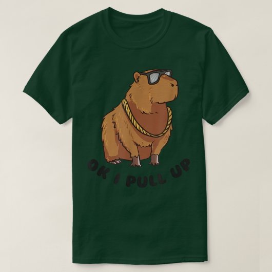 Oké, ik trek schimmuts op Capybara Glassen Meme T-shirt (Design voorkant)