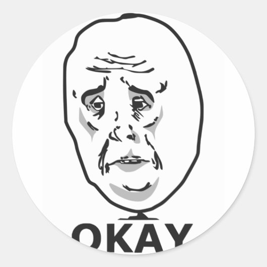 Oké Kerel Meme Ronde Sticker (Voorkant)