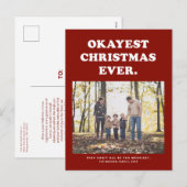 Oké kerstfeest ooit grappig rood feestdagenkaart (Voorkant / Achterkant)