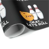 Oké Laten we Roll Funny Bowling Pun Dark BG Cadeaupapier (Rol Hoek)