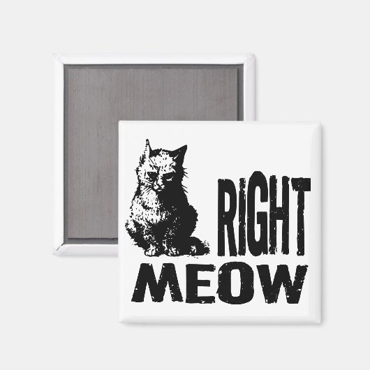 Oké, MEOW. Funny Evil Kat Magneet (Voorkant / Achterkant)