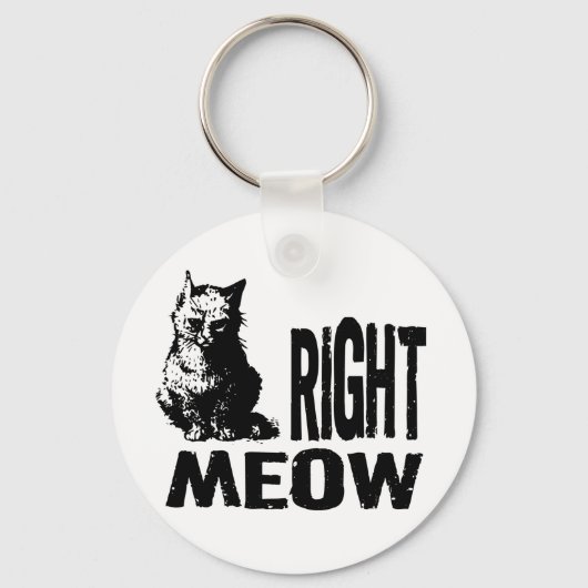 Oké, MEOW. Funny Evil Kat Sleutelhanger (Voorkant)