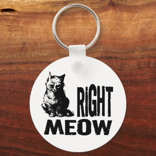 Oké, MEOW. Funny Evil Kat Sleutelhanger (Voorkant)