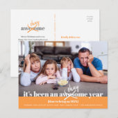 Oké New Year Bold Modern Funny Photo Oranje Feestdagenkaart (Voorkant / Achterkant)