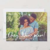 Oke Nieuw Plan Handgeschreven Script Trouwfoto Save The Date (Voorkant)