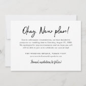 Oke Nieuw Plan Handgeschreven Script Trouwfoto Save The Date (Achterkant)