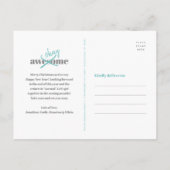 Oké nieuwjaar oude moderne grappige foto Turquoise Feestdagenkaart (Achterkant)