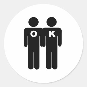 OKÉ OM HOMO TE ZIJN RONDE STICKER