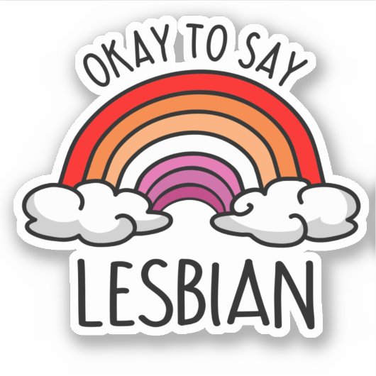 Oké om lesbienne te zeggen sticker (Voorkant)