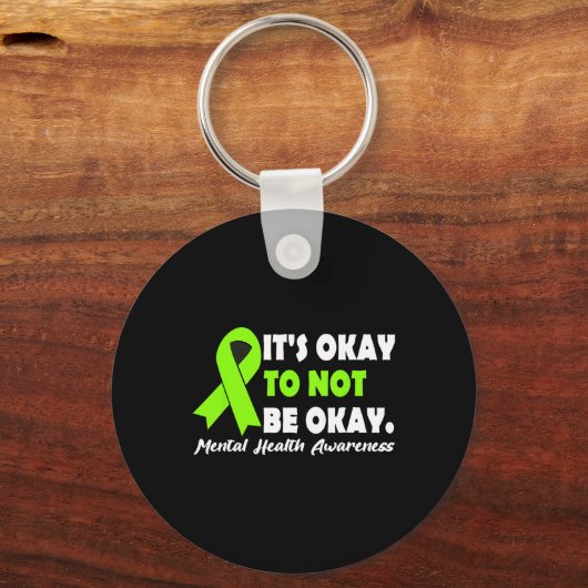 Oké om niet in orde te zijn, lint mentaal gezondhe sleutelhanger (Voorkant)
