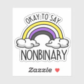 Oké om nonbinair te zeggen sticker (Vel)